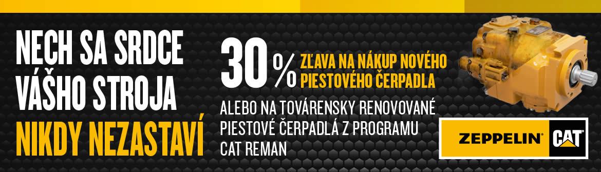 30% zľava na nákup nového piestového čerpadla CAT alebo továrensky renovovaného CAT REMAN.