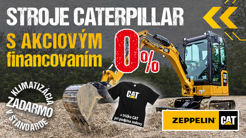 Stroje Caterpillar s akciovým financovaním 0%	