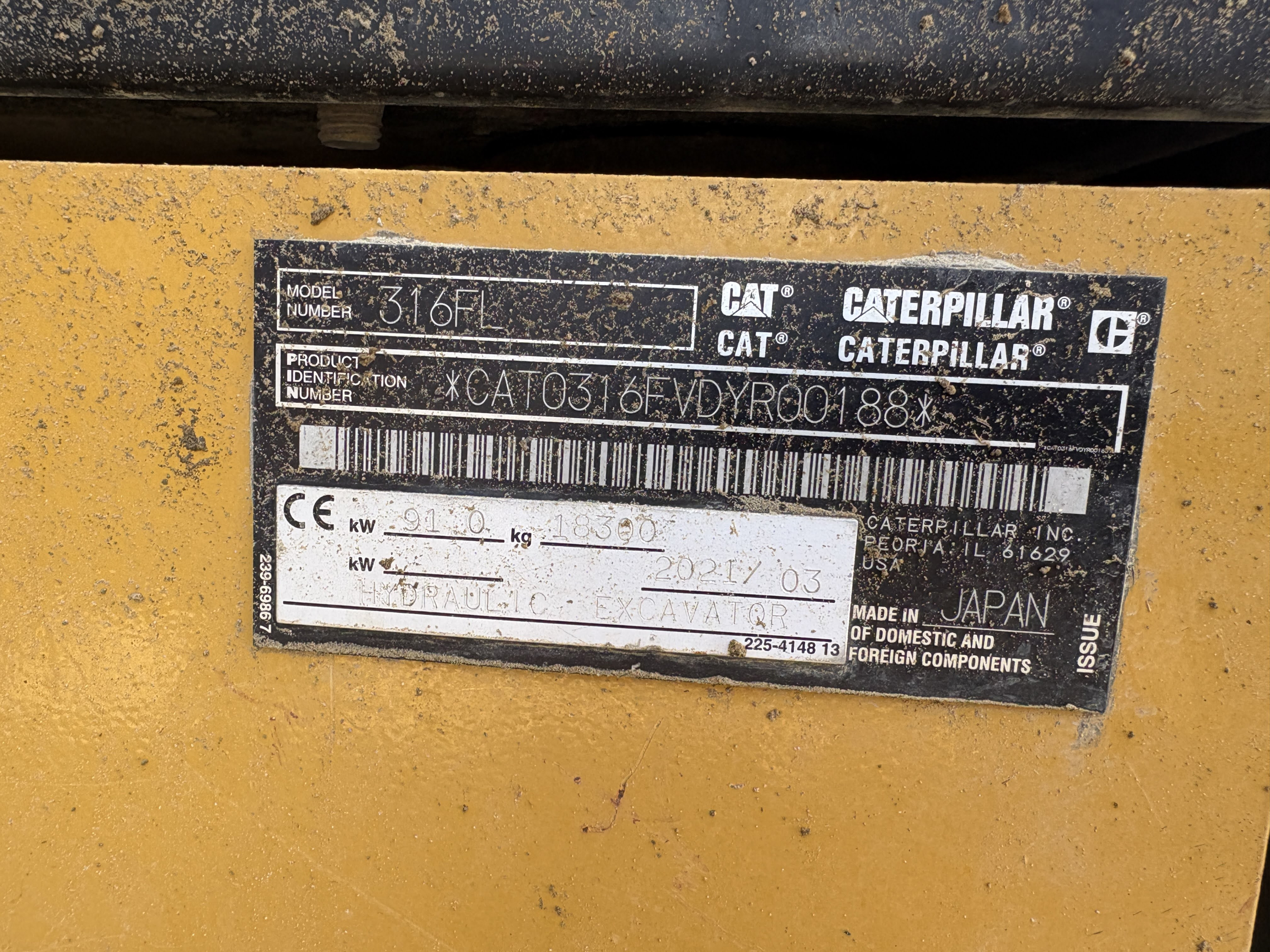 Pásové rýpadlo Cat 316F L - použitý stroj 5